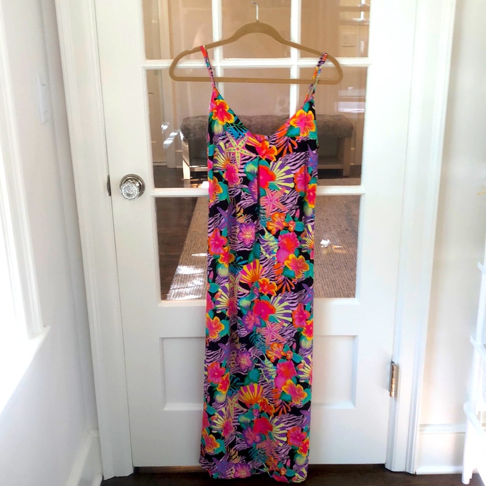 Kenny Flowers Full Length Hawaiian Print Dress